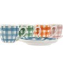 Juego de 6 Tazas con Plato Home ESPRIT Azul Blanco Verde Naranja Rosa Porcelana 90 ml