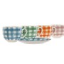 Jeu de 6 tasses avec plat Home ESPRIT Bleu Vert Orange Rose Porcelaine 240 ml
