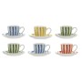 Jeu de 6 tasses avec plat Home ESPRIT Jaune Bleu Vert Corail Porcelaine 90 ml