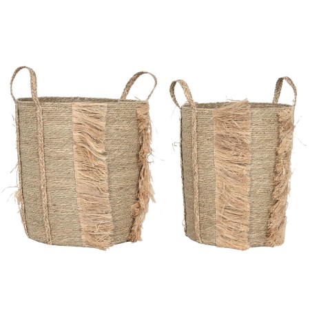 Juego de Cestas Home ESPRIT Natural Hierba marina Tropical (2 Piezas)