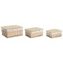 Panier à linge Home ESPRIT Naturel osier Shabby Chic 42 x 33 x 20 cm 3 Pièces