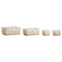 Panier à linge Home ESPRIT Naturel osier Shabby Chic 36 x 25 x 16 cm 4 Pièces