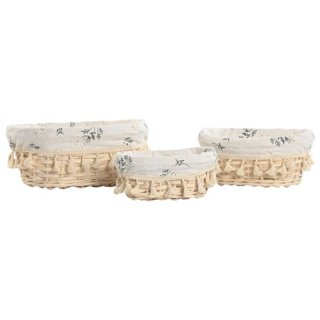 Juego de Cestas Home ESPRIT Natural Mimbre (3 Piezas)