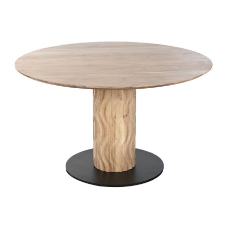 Mesa de Comedor Home ESPRIT Metal Acacia 130 x 130 x 76 cm