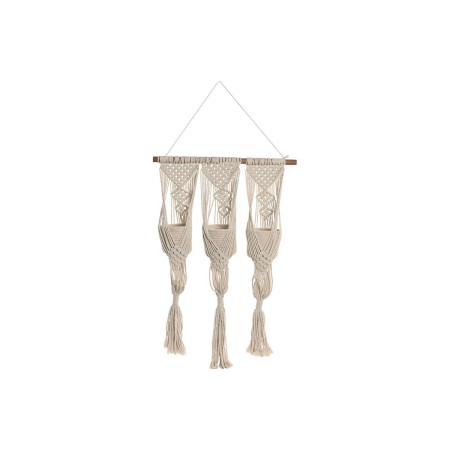 Cache-pot Home ESPRIT Coton Bois Urbaine 46 x 2 x 93 cm