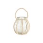 Bougeoir Home ESPRIT Transparent Naturel Marron Clair Bois Verre 22 x 22 x 22 cm