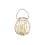 Bougeoir Home ESPRIT Transparent Naturel Marron Clair Bois Verre 22 x 22 x 22 cm