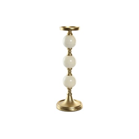 Candelabro Home ESPRIT Blanco Dorado Aluminio Moderno 15 x 15 x 43.5 cm