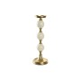 Candelabro Home ESPRIT Blanco Dorado Aluminio Moderno 15 x 15 x 43.5 cm