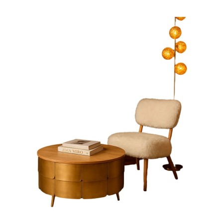 Table Basse Home ESPRIT Doré 90 x 90 x 45 cm
