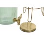 Dispensador de Agua Home ESPRIT Verde Dorado Metal Cristal 4 L 16 x 16 x 24,6 cm