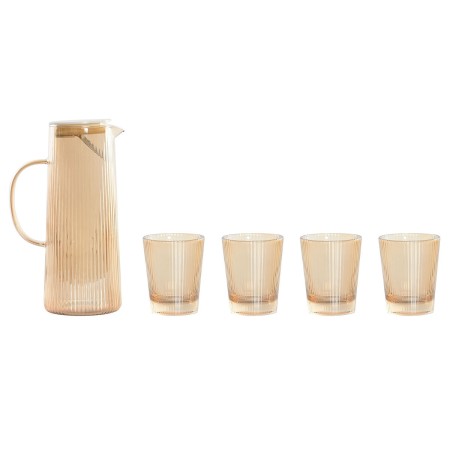 Ensemble de verres avec bouteille Home ESPRIT Ambre Verre Borosilicaté 1,25 L