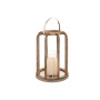 Bougeoir Home ESPRIT Marron Argenté Naturel Verre Bois de manguier 30 x 30 x 42 cm