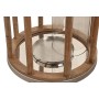 Portavelas Home ESPRIT Marrón Plateado Cristal Madera de mango 30 x 30 x 53 cm