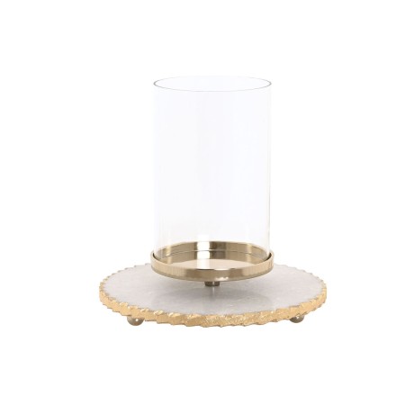 Bougeoir Home ESPRIT Blanc Doré Verre Marbre 25 x 25 x 27 cm