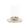 Portavelas Home ESPRIT Blanco Dorado Cristal Mármol 25 x 25 x 27 cm