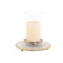Bougeoir Home ESPRIT Blanc Doré Verre Marbre 25 x 25 x 27 cm