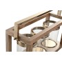 Portavelas Home ESPRIT Marrón Acero Madera de mango 51 x 19 x 33 cm