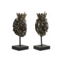 Figura Decorativa Home ESPRIT Marrón oscuro León Corona 21 x 18 x 44 cm (2 Unidades)
