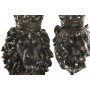 Figura Decorativa Home ESPRIT Marrón oscuro León Corona 21 x 18 x 44 cm (2 Unidades)