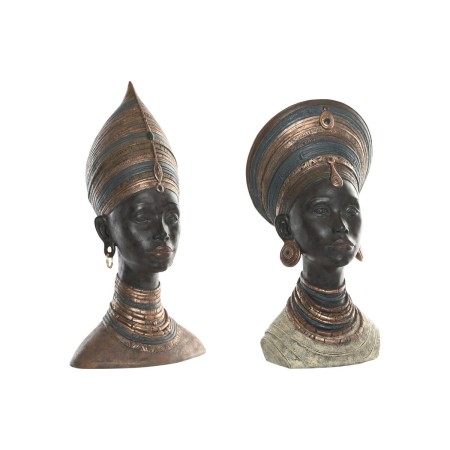 Figura Decorativa Home ESPRIT Marrón Africana 30 x 20 x 53 cm (2 Unidades)