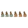 Figura Decorativa Home ESPRIT Verde Rosa Dorado Buda Oriental 11 x 9 x 17 cm (6 Unidades)