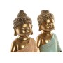 Figura Decorativa Home ESPRIT Verde Rosa Buda Oriental 10 x 8 x 24 cm (2 Unidades)