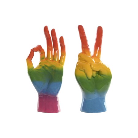 Figura Decorativa Home ESPRIT Multicolor Mano 16 x 10 x 36 cm (2 Unidades)