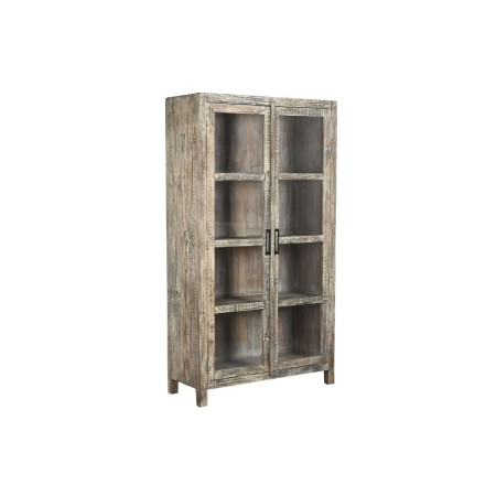 Vitrina Home ESPRIT Blanco Marrón Madera Reciclada 100 x 40 x 180 cm