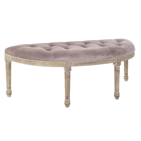 Banquette DKD Home Decor  Naturel Rose Polyester Velours Bois d'hévéa (125 x 43 x 48 cm)