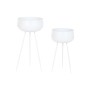 Cache-pot Home ESPRIT Blanc Métal Urbaine 34 x 34 x 70 cm (2 Pièces)