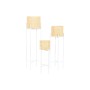 Macetero Home ESPRIT Blanco Natural Metal Bambú 31 x 31 x 103 cm (3 Piezas)