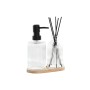 Ensemble de Bain Home ESPRIT Noir Transparent Bambou Verre Moderne 3 Pièces
