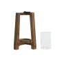 Portavelas Home ESPRIT Natural Cristal Madera de mango 25 x 25 x 35 cm