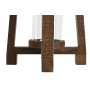 Portavelas Home ESPRIT Natural Cristal Madera de mango 25 x 25 x 35 cm