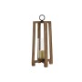 Portavelas Home ESPRIT Natural Cristal Madera de mango 27 x 27 x 54 cm