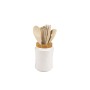 Pot pour ustensiles de cuisine Home ESPRIT Bambou Porcelaine 6 Pièces