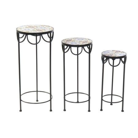 Jeu de 3 tables DKD Home Decor Céramique Multicouleur Forge (3 pcs) (30 x 30 x 60 cm)