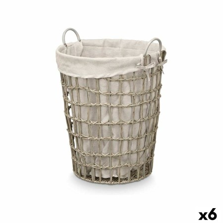 Panier Kipit HX30550 Gris Polyester Tissu polypropylène Fer Plastique 50 % coton 45 x 58 x 43 cm 46 x 59 x 43 cm (6 Unités)