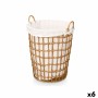 Panier Kipit HX30552 Naturel Polyester Tissu polypropylène Fer Plastique 50 % coton 45 x 58 x 43 cm 46 x 59 x 43 cm (6 Unités)