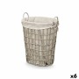 Panier Kipit HX30553 Gris Polyester Tissu polypropylène Fer Plastique 50 % coton 48 x 58 x 34 cm 49 x 58 x 35 cm (6 Unités)