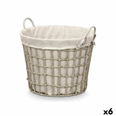 Cesto Kipit HX30559 Gris Poliéster Tela Polipropileno Hierro Plástico 50 % algodón 47 x 41 x 44 cm 53 x 43 x 44 cm (6 Unidade