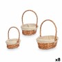Lot de paniers Kipit HX31275S/3 Naturel Polyester osier Tissu 50 % coton 34 x 39,5 x 30 cm 34 x 40 x 30 cm (8 Unités)