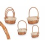 Lot de paniers Kipit HX31275S/3 Naturel Polyester osier Tissu 50 % coton 34 x 39,5 x 30 cm 34 x 40 x 30 cm (8 Unités)