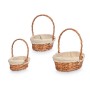 Juego de Cestos Kipit HX31275S/3 Natural Poliéster Mimbre Tela 50 % algodón 34 x 39,5 x 30 cm 34 x 40 x 30 cm (8 Unidades)