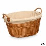 Cesto Kipit HX31039 Natural Poliéster Mimbre Tela 50 % algodón 60 x 35 x 48 cm (6 Unidades)