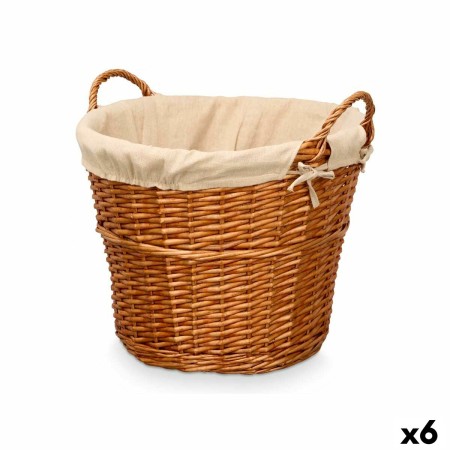 Cesto Kipit HX31037 Natural Poliéster Mimbre Tela 50 % algodón 50 x 42 x 45 cm (6 Unidades)