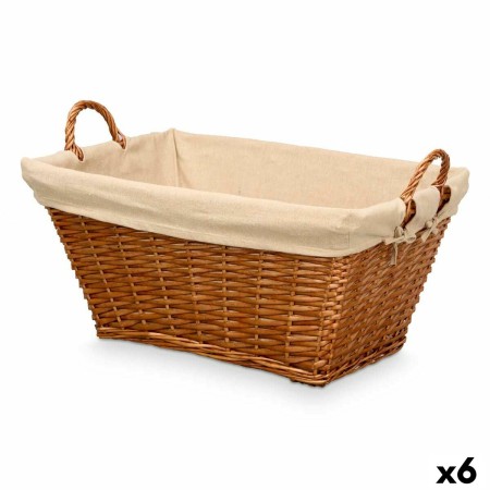Cesto Kipit HX31038 Natural Poliéster Mimbre Tela 50 % algodón 65 x 35 x 43 cm (6 Unidades)