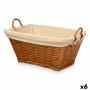 Cesto Kipit HX31038 Natural Poliéster Mimbre Tela 50 % algodón 65 x 35 x 43 cm (6 Unidades)