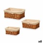 Juego de Cestos Kipit HX31033S/3 Natural Poliéster Mimbre 50 % algodón 39 x 16,5 x 29 cm (6 Unidades)